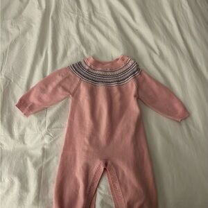 Rachel Riley Pink and Blue Knit Baby Footie